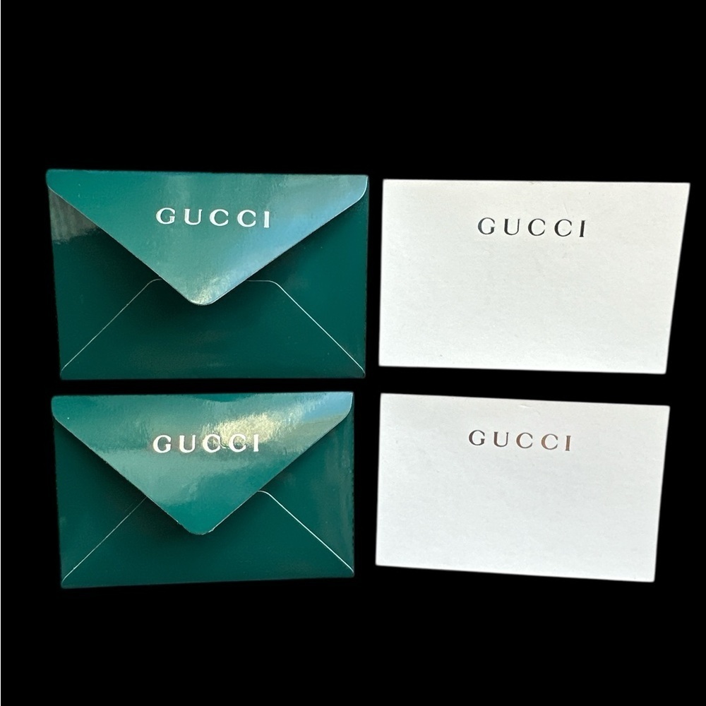 Lot of 4 Gucci Hologram Holiday Party Gift  Favor Invitation Note Cards Envelope